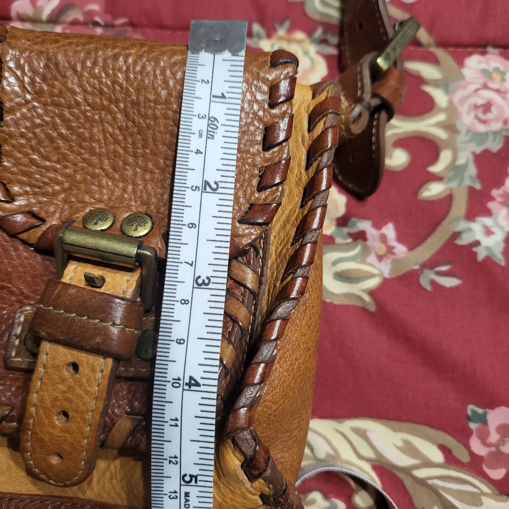 Mulberry Brown and Tan Leather Whipstitch Satchel - Picture 5 of 7